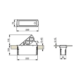 Presa elettrica a scomparsa CIZO 2x230 + 2xUSB - FRENCH / Nera