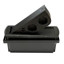 Presa elettrica a scomparsa CIZO 2x230 + 2xUSB - SCHUKO / Nera