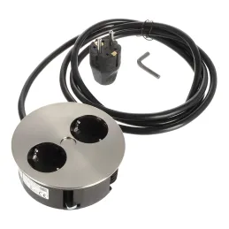 Presa elettrica Twist 2x 230V SCHUKO / Acciaio inox