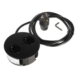 Presa elettrica Twist 2x 230V SCHUKO / Nero opaco