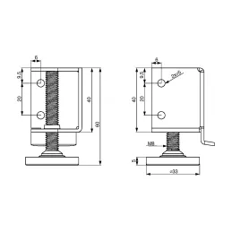 Piedino regolabile GA40 / Nichel zincato