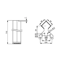 Gamba da tavolo QUADRA 60x60 / Acciaio inox