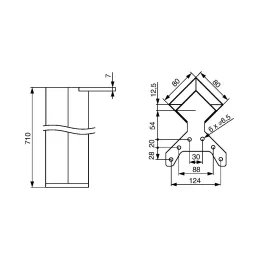 Gamba da tavolo QUADRA 80x80 / Acciaio inox
