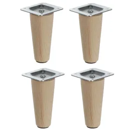 Piedino in legno per mobili LUGO / Pino grezzo – set da 4 pezzi