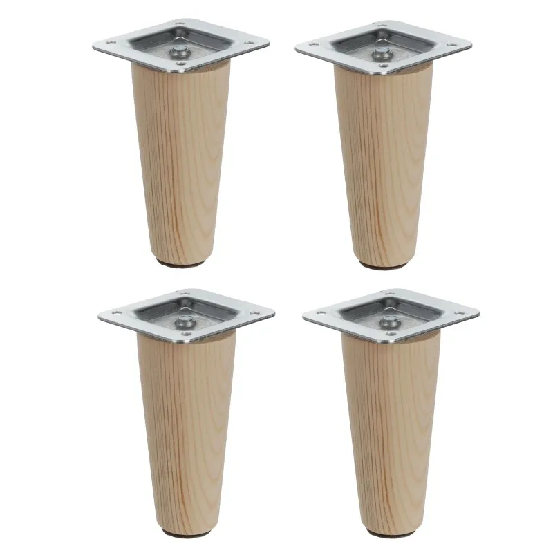 Piedino in legno per mobili LUGO / Pino grezzo – set da 4 pezzi
