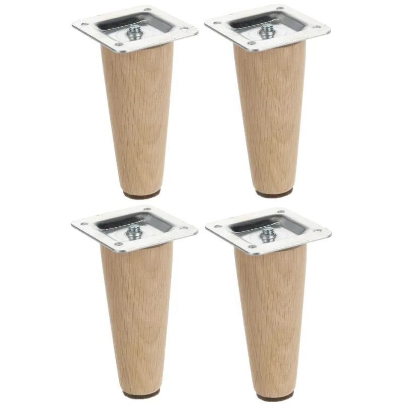 Piedino in legno per mobili LUGO / Rovere grezzo – set da 4 pezzi