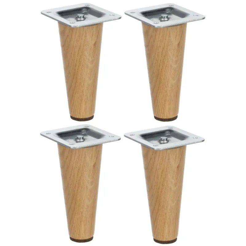 Piedino in legno per mobili LUGO / Rovere verniciato – set da 4 pezzi