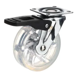 Ruota per mobili con freno da 75 mm / Trasparente