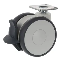 Ruota per mobili LINEA 75 mm - con freno / grigio chiaro RAL 9002