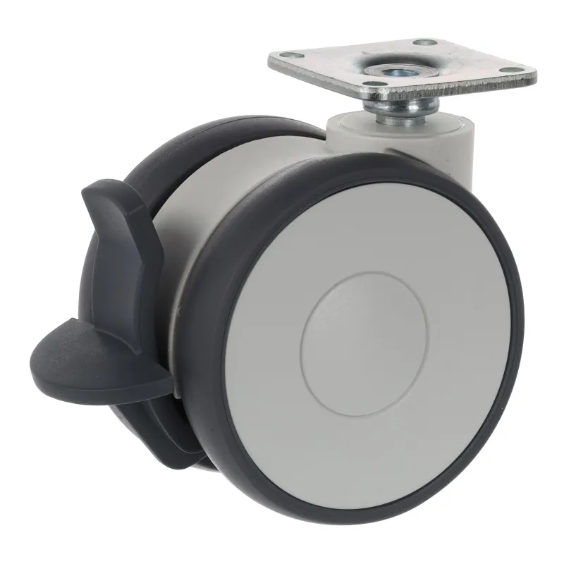 Ruota per mobili LINEA 75 mm - con freno / grigio chiaro RAL 9002