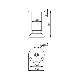 Piedino per mobili VALERY / acciaio inox