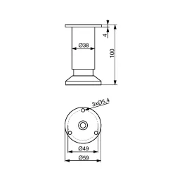 Piedino per mobili VALERY / acciaio inox