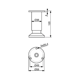 Piedino per mobili VALERY / acciaio inox