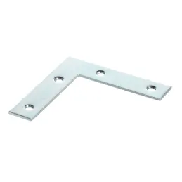 Angolare piatto di giunzione 80 x 80 mm / Zinco bianco