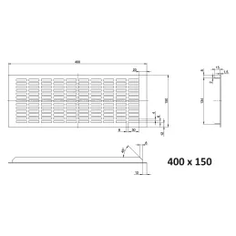 Griglia di ventilazione LAGUNA / Nero opaco