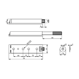 Meccanismo magnetico per l’apertura delle ante senza maniglia / Acciaio inox