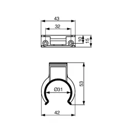 Supporto per zoccolo in legno per piedino BIGG / Nero