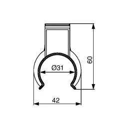Supporto per zoccolo in plastica per piedino BIGG / Nero
