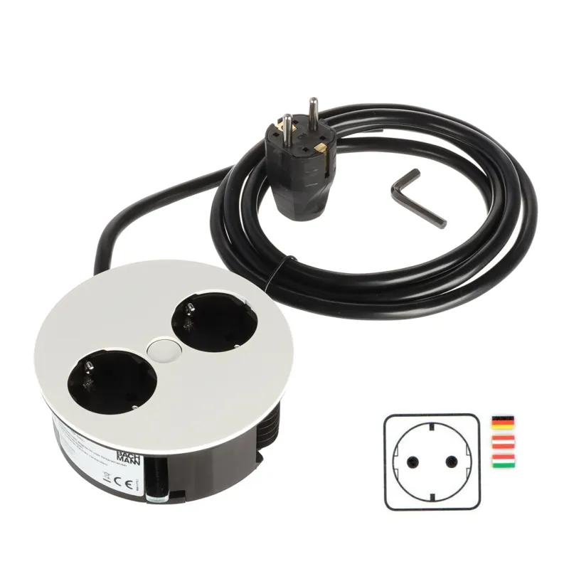 Presa elettrica Twist 2x 230V SCHUKO / Bianco opaco