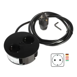 Presa elettrica Twist 2x 230V SCHUKO / Nero opaco