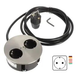 Presa elettrica Twist 2x 230V SCHUKO / Acciaio inox