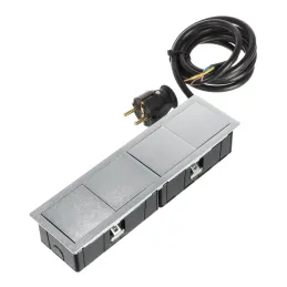 Presa elettrica VersaHit Mono Combi FRENCH 2 x 230V / Acciaio inox