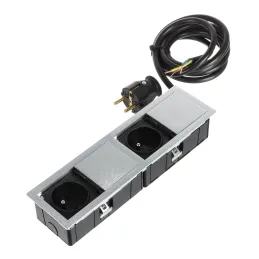 Presa elettrica VersaHit Mono Combi FRENCH 2 x 230V / Acciaio inox