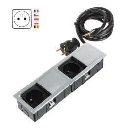 Presa elettrica VersaHit Mono Combi FRENCH 2 x 230V / Acciaio inox