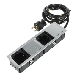 Presa elettrica VersaHit Mono Combi SCHUKO 2 x 230V / Acciaio inox