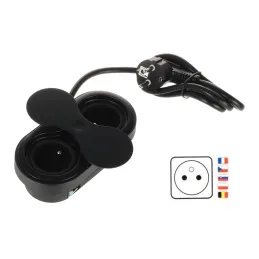 Presa da incasso SWING FRENCH 2 x 230 V / Nero opaco