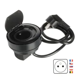 Presa da incasso RING FRENCH 1 x 230 V + 1 x USB / Nero opaco