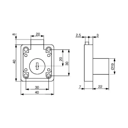 Serratura per cassetti STANDARD / Zinco