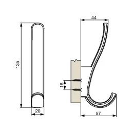 Appendiabiti RIX / Cromo lucido