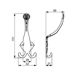 Appendiabiti rustico RITUAL XL / Ottone anticato