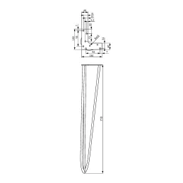 Gamba da tavolo HAIRPIN 710 mm / Nera
