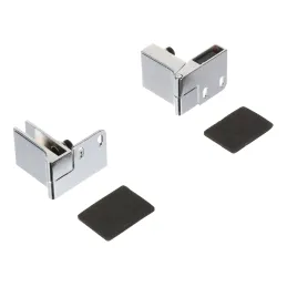 Cerniera per porta in vetro senza foratura - coppia / Cromo
