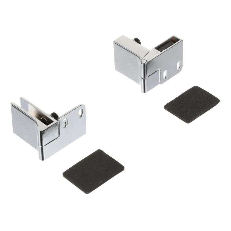 Cerniera per porta in vetro senza foratura - coppia / Cromo