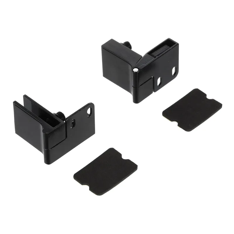 Cerniera per porta in vetro senza foratura - coppia / Nero