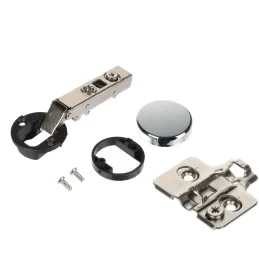 Cerniera CLIP 95° per vetro con basetta e copertura / Cromo lucido
