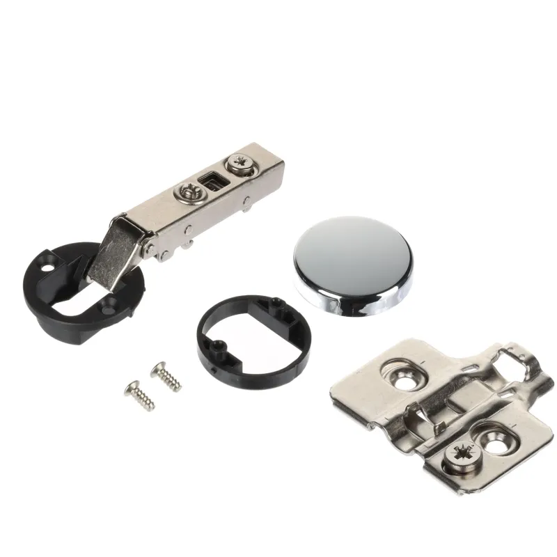 Cerniera CLIP 95° per vetro con basetta e copertura / Cromo lucido