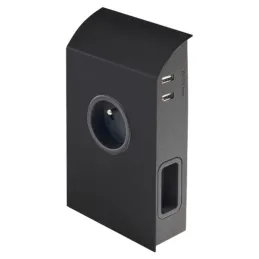 Presa da incasso BORN FRENCH 2 x 230 V + 2 x USB / Nero opaco