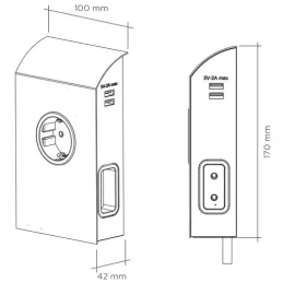 Presa da incasso BORN FRENCH 2 x 230 V + 2 x USB / Acciaio inox
