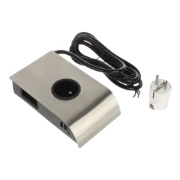Presa da incasso BORN FRENCH 2 x 230 V + 2 x USB / Acciaio inox