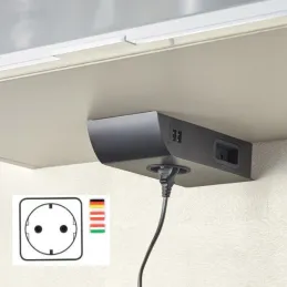 Presa da incasso BORN SCHUKO 2 x 230 V + 2 x USB / Nero opaco