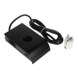 Presa da incasso BORN SCHUKO 2 x 230 V + 2 x USB / Nero opaco