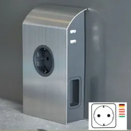 Presa da incasso BORN SCHUKO 2 x 230 V + 2 x USB / Acciaio inox