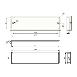 Maniglia ribaltabile da incasso CLICK Maxi / Nero opaco