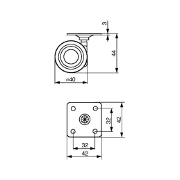 Rotella per mobili TENTE STYLEA 5920 40 mm / Senza freno