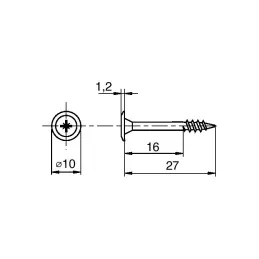 Vite decorative autofilettanti per legno - testa piatta / 10 pz
