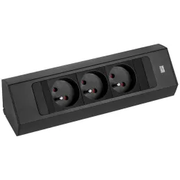 Multipresa da incasso Bachmann Casia 2 FRENCH 3x 230V / Nero opaco